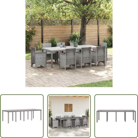 Poly-Rattan -  Gartentisch Hellgrau 250 x 100 x 73 cm Poly-Rattan (1/5)