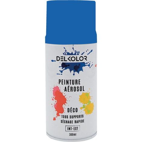 Delkolor Peinture en Aérosol Tous Supports - 300ml Couleur: RAL 5015 BLEU CIEL - Conditionnement: 300ml