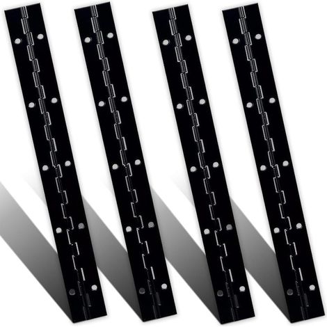 Lot de 4 charnières continues et piano de 27 cm, charnières continues en acier inoxydable robuste avec trou pour boîte aux lettres, meubles en bois, boîtes de rangement, porte d'armoire, piano, (1/5)