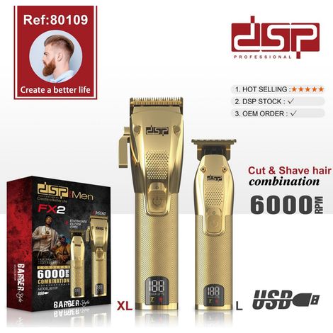 (Recharge USB) Tondeuse à cheveux électrique pour adultes, rechargeable pour salons de coiffure, petits et grands modèles. (1/4)