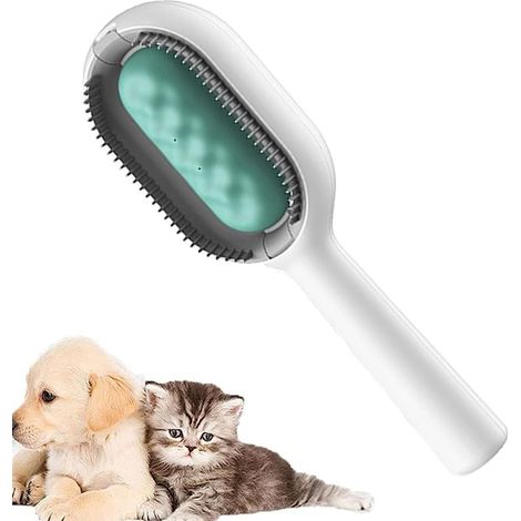 1 spazzola multifunzionale 4 in 1 per animali domestici, pettine districante con serbatoio d'acqua, rimuovi pelo universale per cani a pelo lungo e corto (blu)