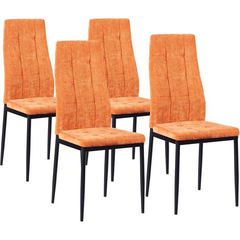 Set 4 sedie cucina in tessuto arancio - Milano (1/5)