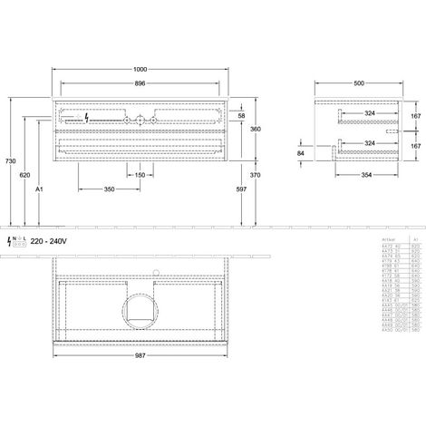 Villeroy & Boch K20050GF WTUS Antao K205 1000x360x500 mm