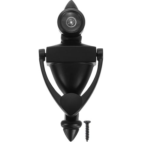 Door Knocker 9/16" with Peephole, 1pcs 180 Degree Peephole Door Construction Die-Cast with Peephole Fits Door Holes 1-3/8 Inch 2-3/8 Inch for Home, Black (1/5)