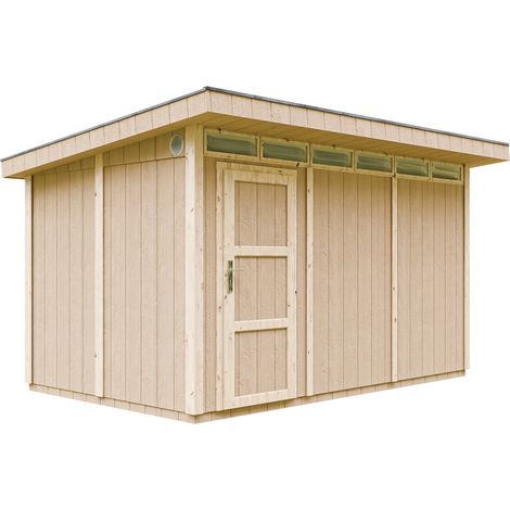 Gartenhaus Premium Qualität 8,7m² mit Boden und Bitumenfliesen - Geräteschuppen B412xL279xH239 cm - Gartenhütte TIMBELA M904