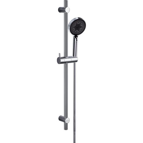 Duschstangenset 70cm Edelstahl mit 3-Strahl Handbrause, höhenverstellbar (1/5)