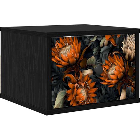 Maison Exclusive - Mobiletto da comodino a parete LOCHEM Rovere Nero (1/5)