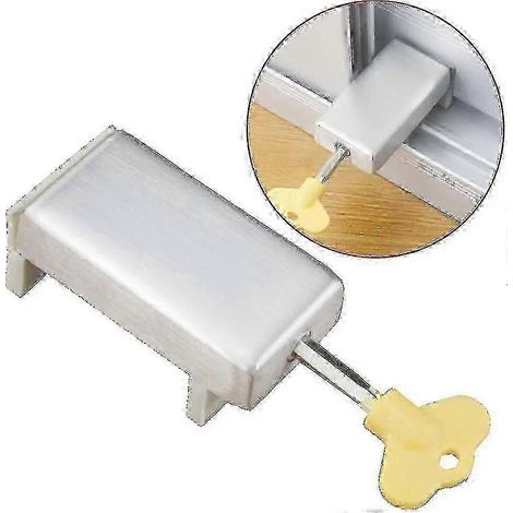 Verrous de fenêtre coulissante, verrou de fenêtre réglable en alliage d'aluminium, butée de verrouillage de porte/fenêtre en plastique et acier, sécurité enfant, protection antivol, limiteur de verrou (1/5)