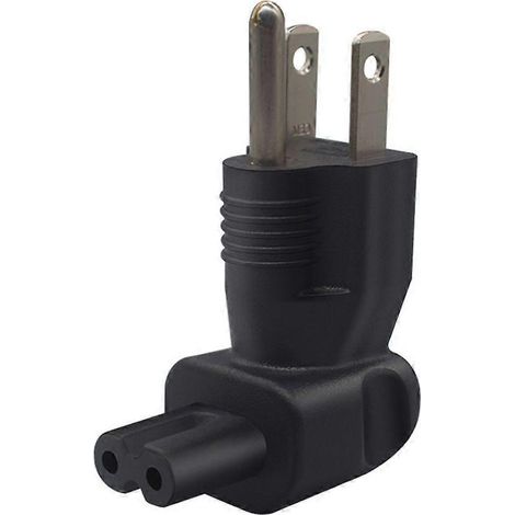 Adaptateur secteur Nema 5-15P vers C7, connecteurs mâle-femelle coudés, boîtier PVC (1/4)