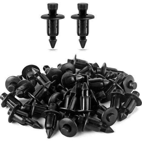 50 Pièces Rivet Nylon 6mm Clips de Fixation Universel Agrafes pour Carrosserie Garniture Panneau Voiture Moto Carénage (1/5)