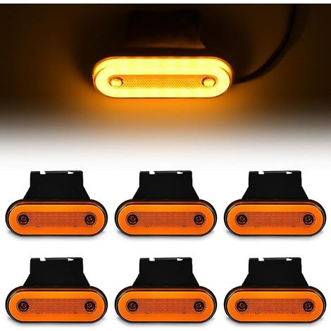 Feux de Gabarit LED 12V / 24V LED Feux de Marquage Latéral Feux de Position Lumière Universel avec Supports en Caoutchouc pour Remorque Camion RV Caravan (Jaune) (1/5)