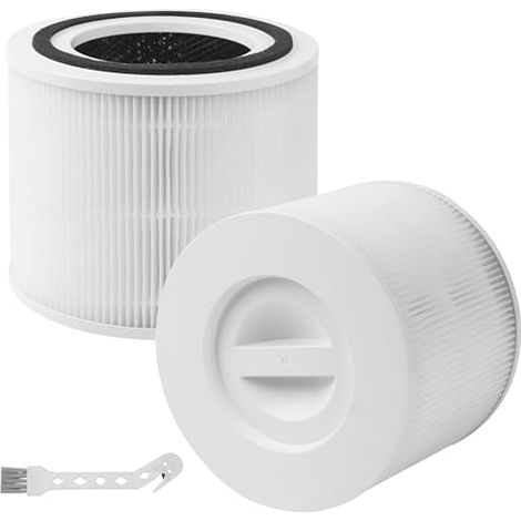 filtros HEPA para Levoit Core 300 / Core 300S / Core 300-RF, filtros de carbón activado HEPA H13 3 en 1, filtran el 99,97 % de los alérgenos del polvo y el polen, aptos para personas alérgicas y fumad