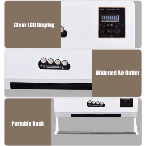 Ventilateur de chauffage 2 en 1, chauffage naturel, synchronisation du vent, affichage numérique, espace mural pour maison, bureau, dortoir (1/5)