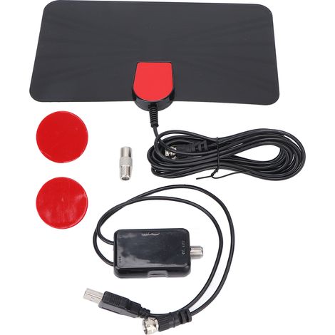 Antenne TV numérique 1080P 4K 75 Ohm UHF 470‑862MHz, réception gratuite des chaînes, portée 160 km, amplificateur intégré (1/5)