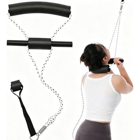 Ceinture de décompression cervicale Irovami, aligneurs cervicaux à usage domestique, soulage les douleurs cervicales, à pois blancs (1/5)