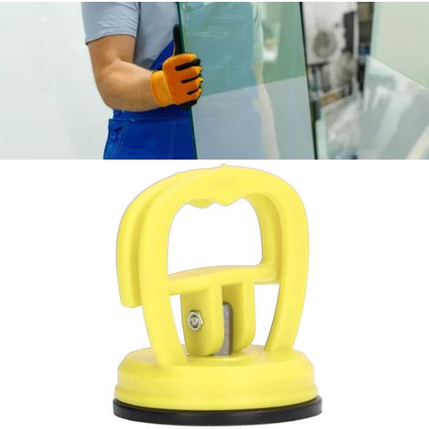 Mini ventouse de réparation de bosses, ventouse à verre haute résistance à une seule griffe, ventouse pour le déplacement de carrelage, jaune. (1/5)