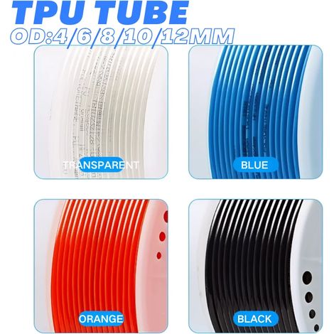 Tuyau d'air pneumatique en polyuréthane PU (orange, 20 m, 12 x 8 mm) pour compresseur d'air (1/5)