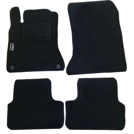 LUPEX SHOP - Tappetini auto compatibili per Classe A 2013 con 2 clip di fissaggio, in moquette nera, anteriori e posteriori (1/3)