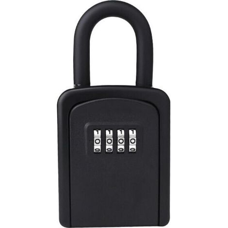 Security Key Box, Code Key Box [Weatherproof] [With Removable Handle] Mini, Portable, Resettable Code, Suitable for Indoor and Outdoor Use (1/4)