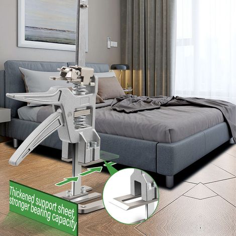Ensemble de deux dispositifs de levage micro-réglables permettant de gagner du temps et d'économiser de l'énergie pour les armoires, les matelas, les carreaux et les serre-joints de menuiserie à faire (1/5)