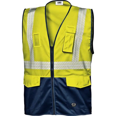 SIR SAFETY SYSTEM SPARVIERO Gilet de travail haute visibilité jaune et bleu Taille XL