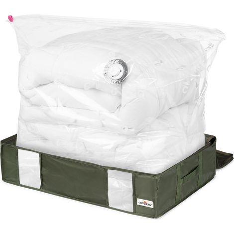 Housse de rangement sous vide Ecologik - COMPACTOR - 65 x 45 x H.15.5 cm - Vert empire (1/5)