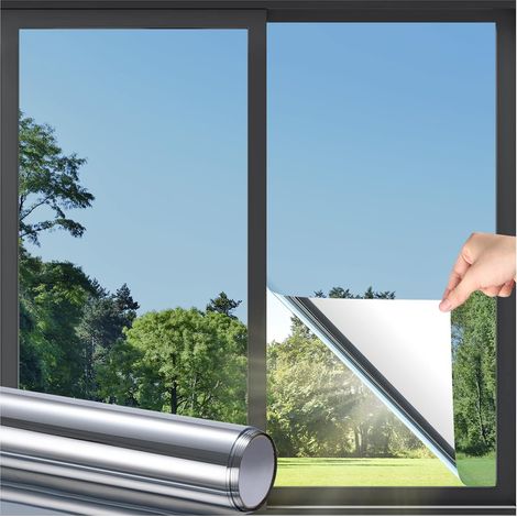 Film teinté pour vitres , effet miroir réfléchissant, contrôle de la chaleur,50cm x 100cm-Argent double face (1/5)