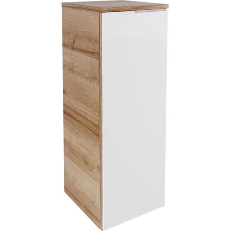 FACKELMANN B.brillant Midischrank 30cm - Ast Eiche - Glas Weiß (1/5)