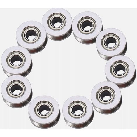 Lot de 10 poulies à gorge en V V624ZZ pour mouvement linéaire, 4136 mm (1/5)