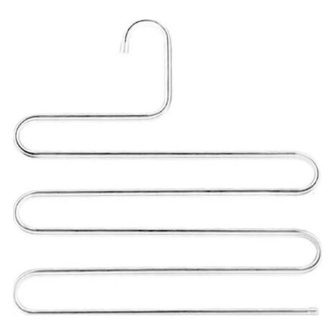 PA Rutschfeste S-förmige Hosenbügel, Edelstahl, Hosen, Jeans, Schals, Aufbewahrungsorganisator (1 Packung) (1/4)