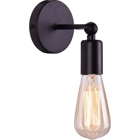 Wandleuchte Innen Industrial Retro Wandlampe E27 Schmiedeeiserne Einfachheit  - Schwarz (Ohne Leuchtmittel