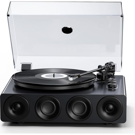 Tourne-Disque avec Haut-Parleurs Intégrés Préamplificateur Phono Entraînement par Courroie 33/45 RPM Capsule Magnétique Entrée Bluetooth Haut-parleurs intégrés, capsule magnétique, courroie, entrée B (1/5)