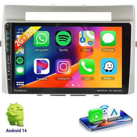 Autoradio Android 14 Carplay GPS NAVI pour Toyota Corolla Verso 2003-2009 - 2+32G (1/5)