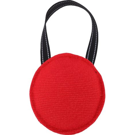 Boule de traction pour chien, équipement multicouche en coton, oreiller de morsure rond interactif avec poignée pour l'entraînement, rouge (1/5)
