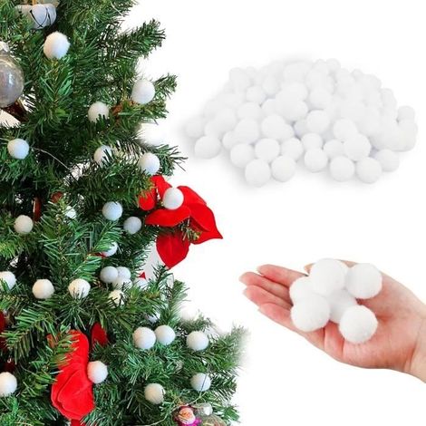 Boules de neige artificielles - MARSEE - 200 pièces - 2,5 cm - Décoration de Noël - Sécurisées (1/4)