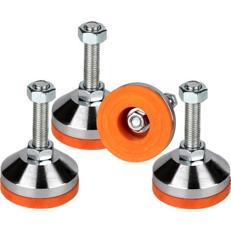 Pieds de nivellement Robustes,Niveleur de Jambe 2.36 ” Dia Base,Pieds de nivellement réglables Filetage M12, capacité de 1300 LB,Capacité pour établi, Machine (D60xM12x50,4 Pack) (1/5)