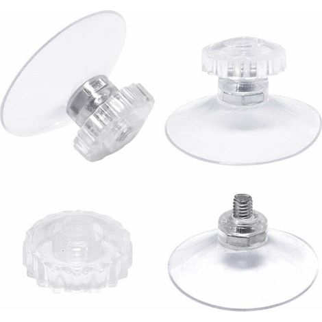 lot de 30 Ventouses avec Filetage et écrous moletés Ø 45 mm, Transparentes, pour Voiture, Camping, vitre, Pare-Soleil.. (1/4)