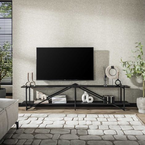 TV-Möbel Loek Graues Metall 220 cm