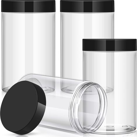 Pot En Plastique - Emballage Étanche À Bouche Large - Pour Produits Cosmétiques Et Soins Personnels - 4 Pièces (1/5)