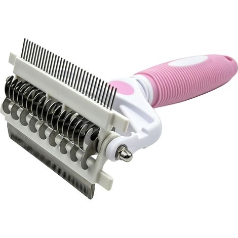 Haustier-Fellentfernbürste, Ergonomischer Griff, Vielseitiges Pflegewerkzeug, Rosa (1/2)