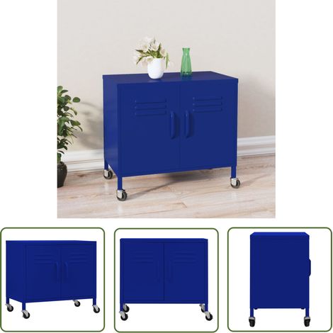The Living Store Lagerschrank Marineblau 60x35x56 cm Stahl - Schreibtischschublade - Lagerschrank - Garderobe - Bürobedarf - Aufbewahrungsbox (1/5)