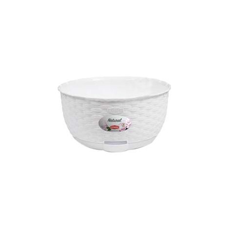 CIOTOLA NATURAL BIANCA CON RISERVA D'ACQUA Ø CM.30- - cm. 30x14.5h. - lt.5.9 - 4 pezzi STEFANPLAST