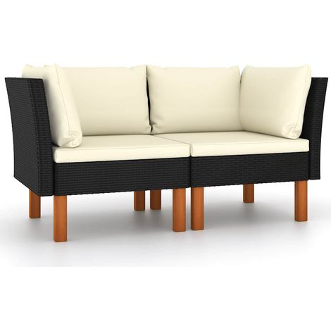 Teenpull – Ecksofas 2 Stk. Poly Rattan und Eukalyptus Massivholz (1/5)