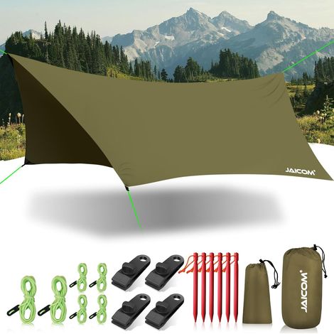 Camping Bâche Anti-Pluie, 3.6x2.9m Tarp Rain Fly, Bâche de Tente (1/5)