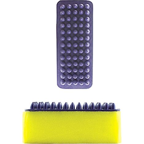 Spugna rettangolare con striglia in gomma colore blu