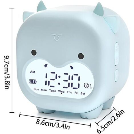 Lntyq Orologio da tavolo digitale a LED con funzione snooze, visualizzazione dell'ora, luce notturna, sveglia USB, arredamento per la casa per bambini (1/3)