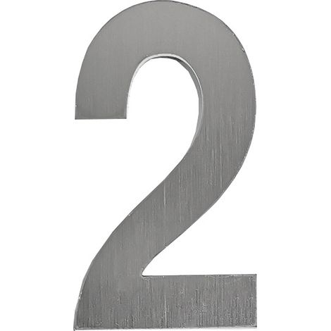 Lntyq Moderne gebürstete Hausnummer für außen, 75 mm, selbstklebende Türnummer aus Edelstahl, Hausnummernschild und Briefkastennummer, Silber (2) (1/5)