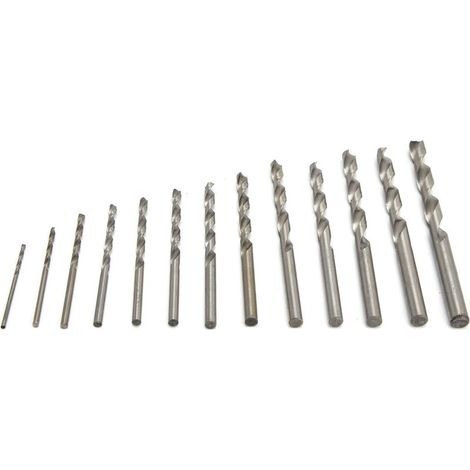 Kit de forets hélicoïdaux en acier rapide, 13 pièces, tige droite de 1.5 à 6.5mm, pour plastique et bois (1/5)