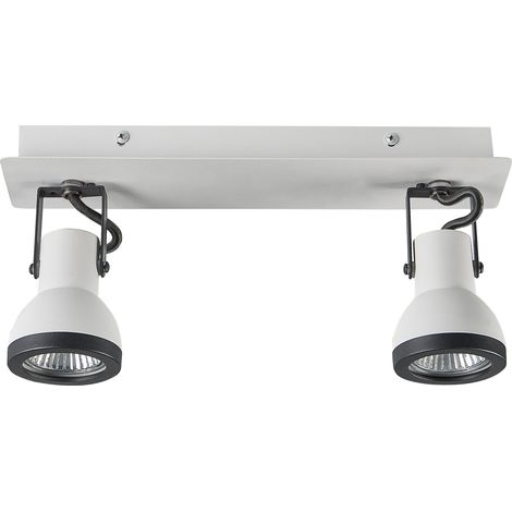 Conjunto de 2 lámparas de techo de metal blanco negro brazo articulado Baro