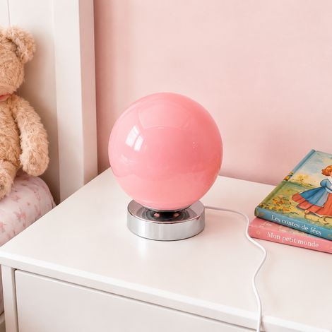 Lampe de chevet sphérique en verre rose 5W lumière chaude prise US rose 5 réf 7277 27 × 20 × 20 cm 1,1 kg – Livraison gratuite